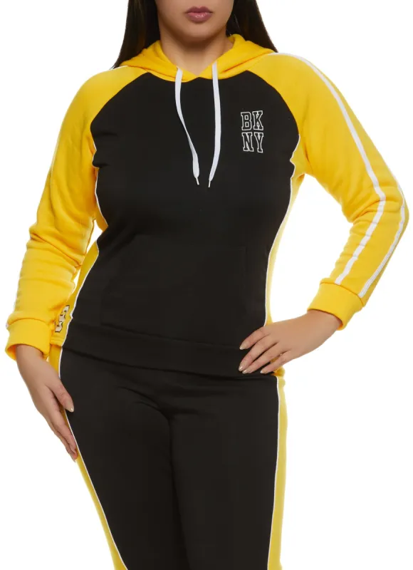 Plus Size BKNY 89 Color Blocked Hoodie sold by Rainbow