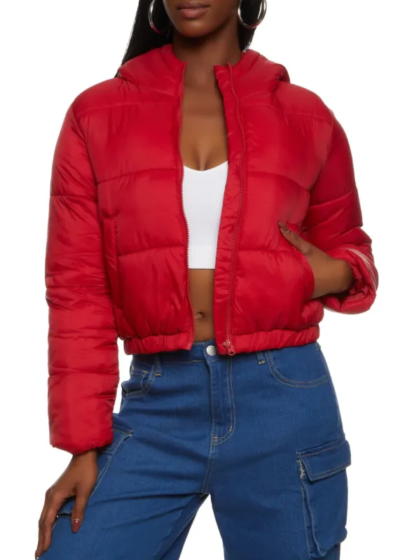 Hooded Zip Front Puffer Jacket sold by Rainbow