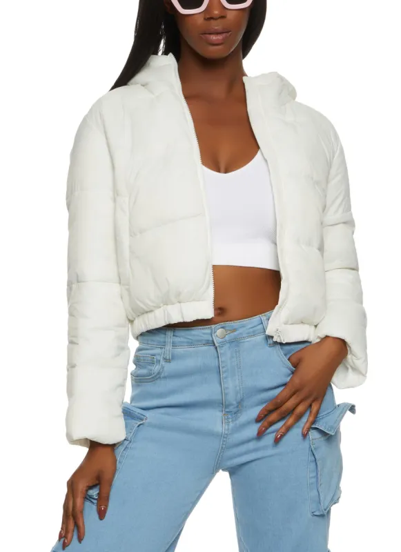 Hooded Zip Front Puffer Jacket sold by Rainbow