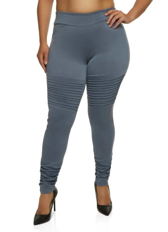 Plus Size Moto Stacked Pants sold by Rainbow