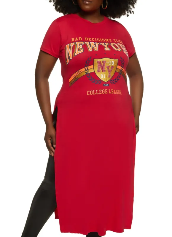 Plus Size Bad Decisions New York Maxi Tee sold by Rainbow