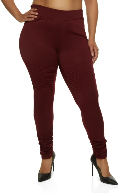 Plus Size Moto Stacked Pants sold by Rainbow