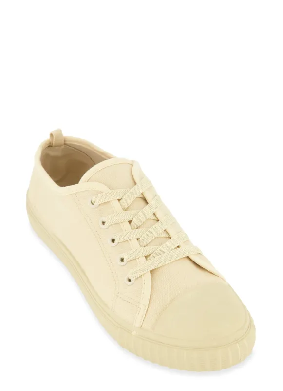 Solid Lace Up Low Top Sneakers sold by Rainbow