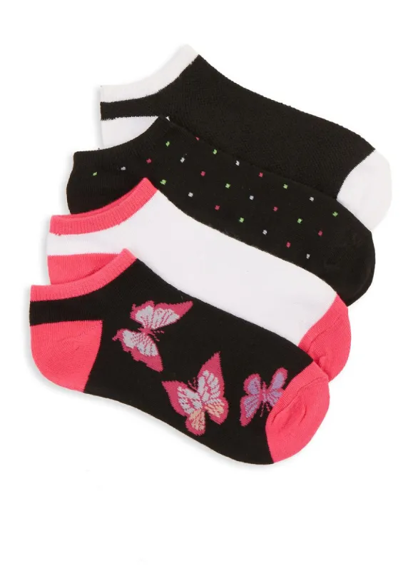 Assorted Butterfly Ankle Socks 4 Pack Size 9-11 sold by Rainbow