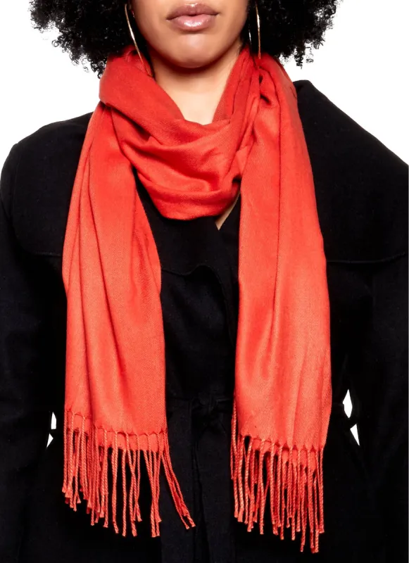 Solid Fringe Scarf sold by Rainbow
