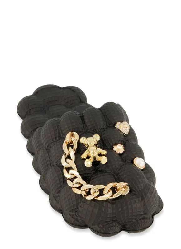 Metallic Rhinestone Charm Bubble Slides made by Rainbow