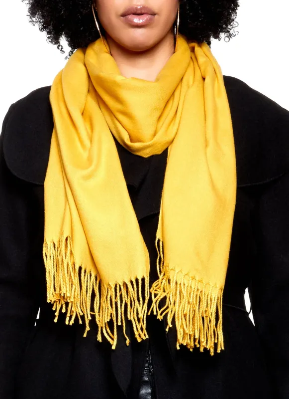 Solid Fringe Scarf sold by Rainbow