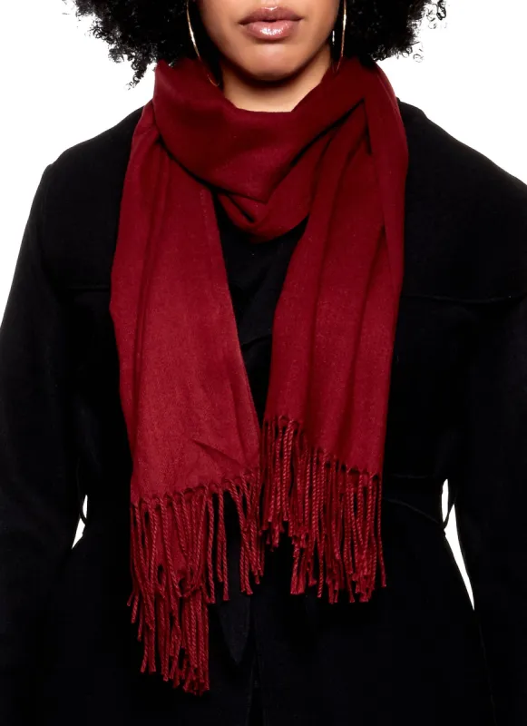 Solid Fringe Scarf sold by Rainbow