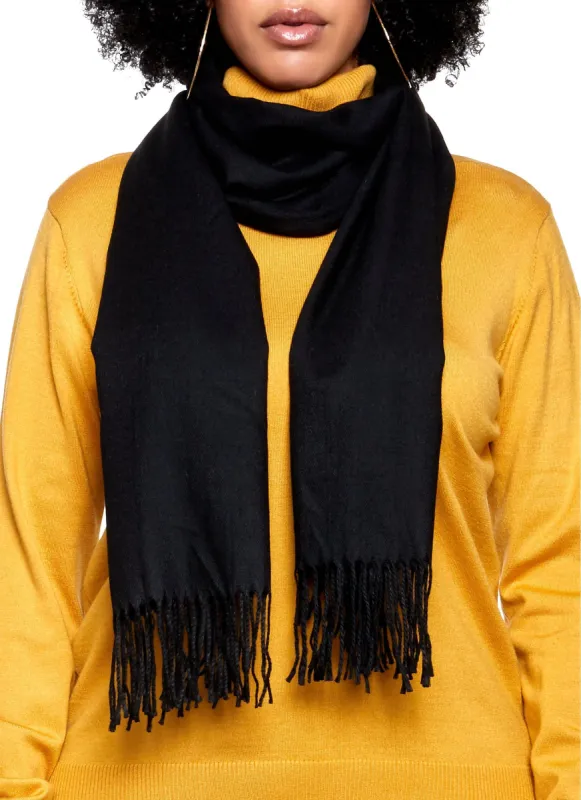 Solid Fringe Scarf sold by Rainbow