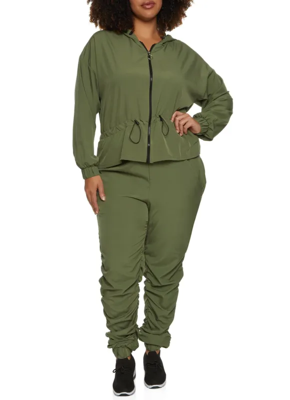 Plus Size Peplum Windbreaker Jacket sold by Rainbow