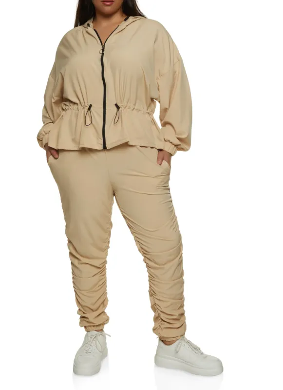 Plus Size Peplum Windbreaker Jacket sold by Rainbow