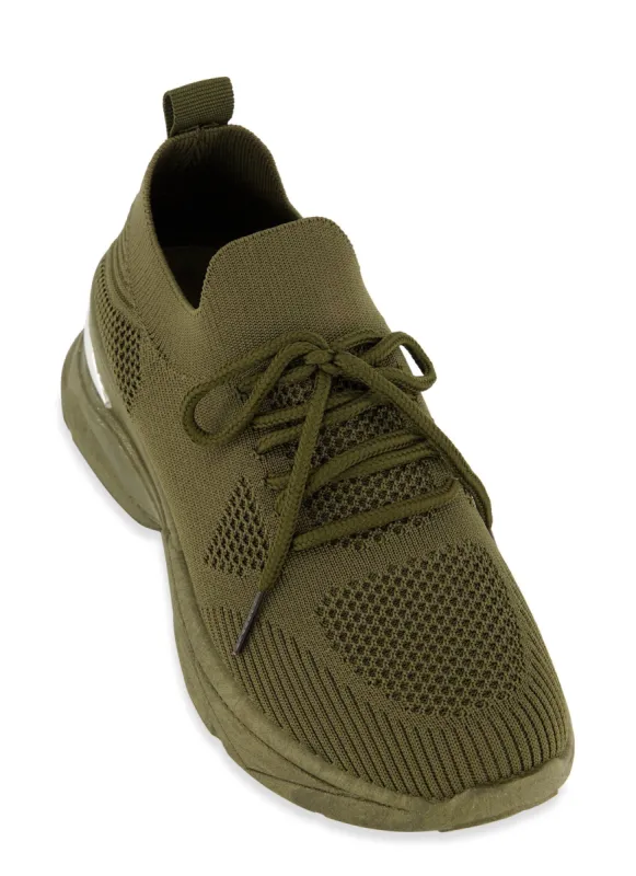 Textured Knit Metallic Detail Lace Up Sneakers sold by Rainbow
