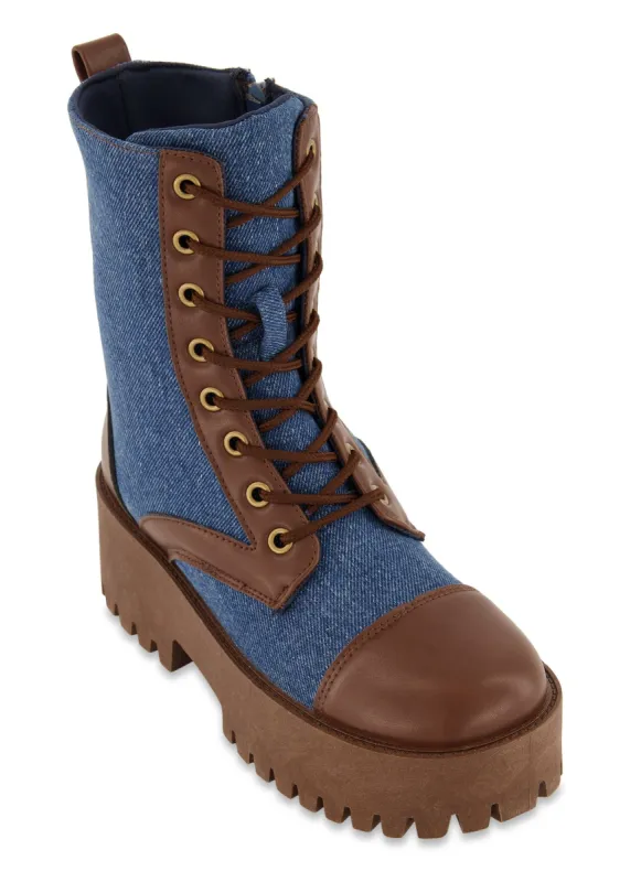 Platform Lug Sole Combat Lace Up Boots sold by Rainbow