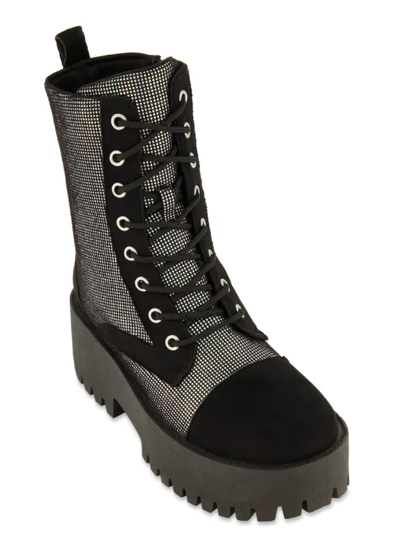 Platform Lug Sole Combat Lace Up Boots sold by Rainbow