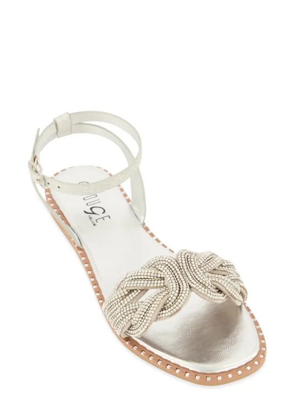 Rhinestone Twist Band Buckle Strap Sandals sold by Rainbow