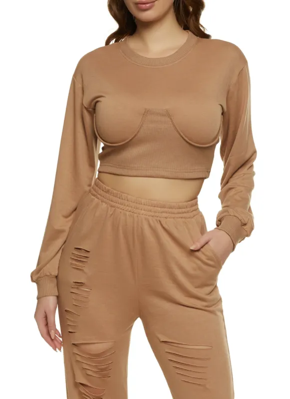 Ribbed Bustier Detail Sweatshirt sold by Rainbow