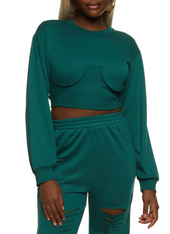 Ribbed Bustier Detail Sweatshirt sold by Rainbow