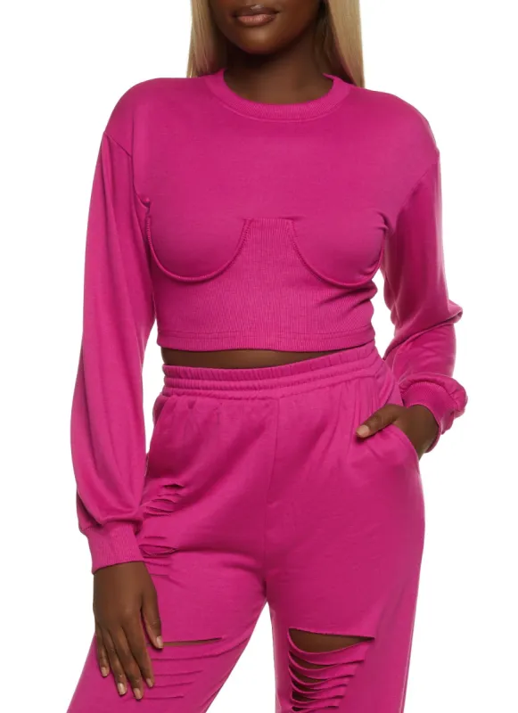 Ribbed Bustier Detail Sweatshirt sold by Rainbow