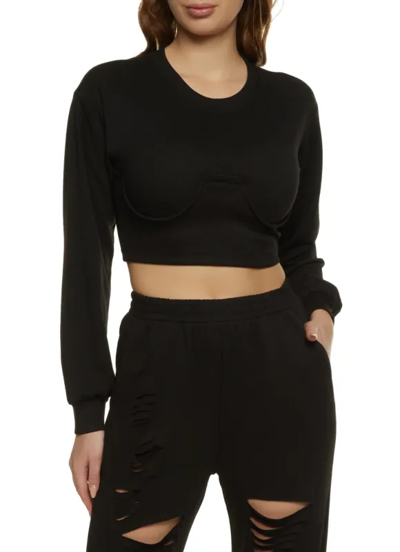Ribbed Bustier Detail Sweatshirt sold by Rainbow