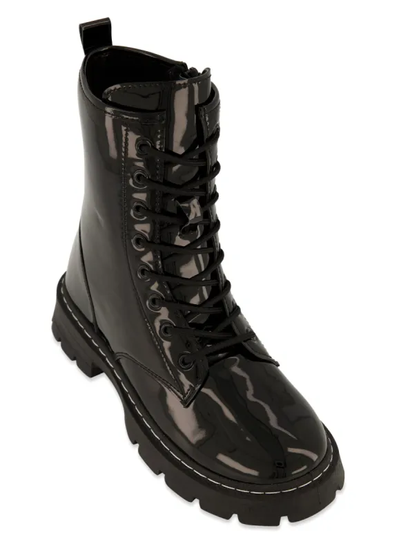 Side Zip Lace Up Platform Combat Boots sold by Rainbow