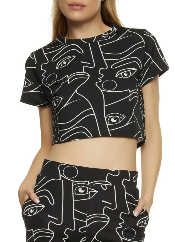 Face Print Crop Top made by Rainbow