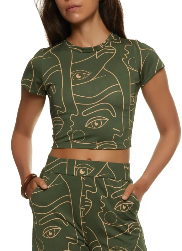 Face Print Crop Top made by Rainbow