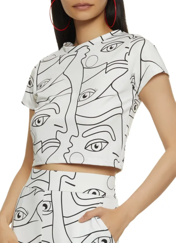 Face Print Crop Top made by Rainbow