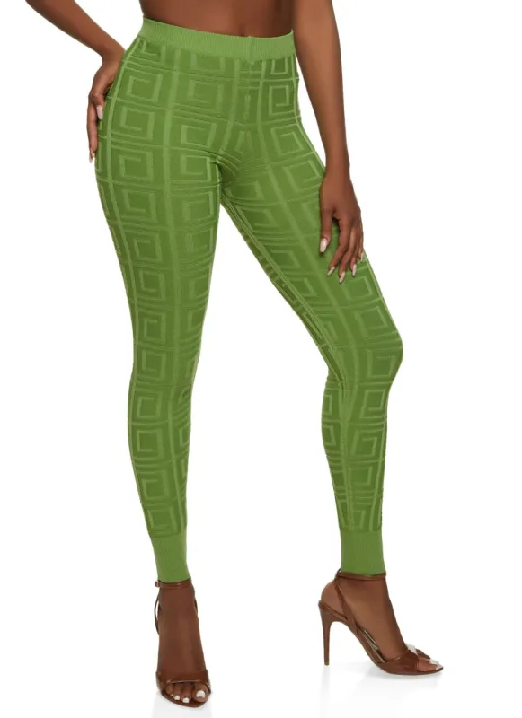 Greek Key Knit Leggings sold by Rainbow