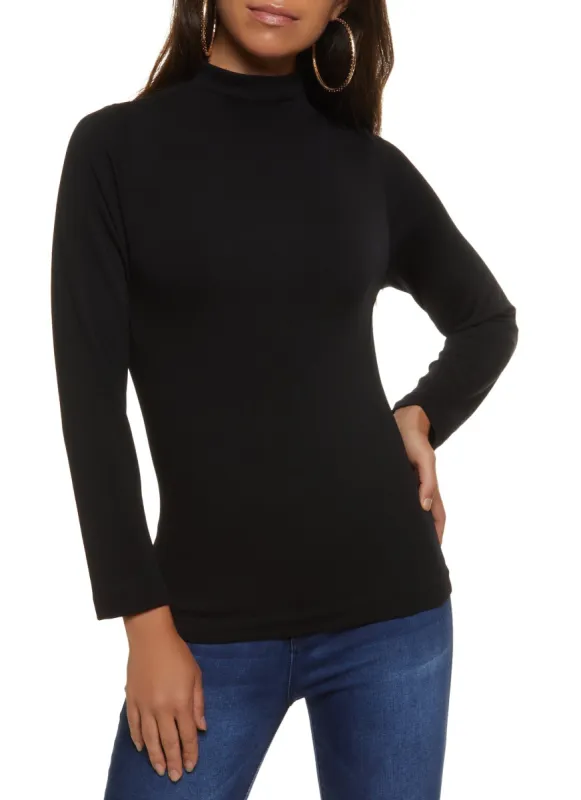 Seamless Mock Neck Long Sleeve Top sold by Rainbow