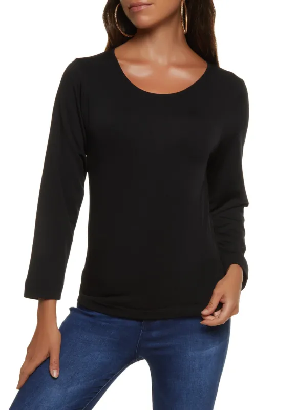 Seamless Scoop Neck Long Sleeve Top sold by Rainbow