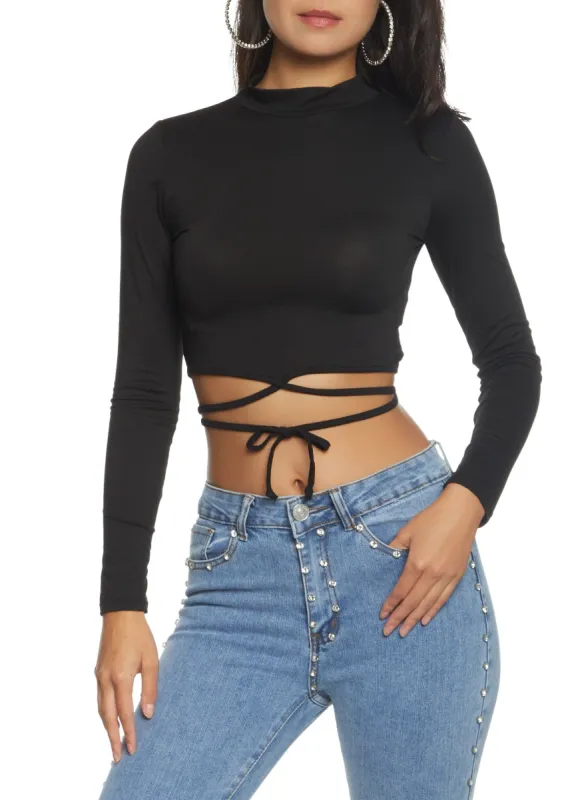 Wrapped Lace Up Crop Top sold by Rainbow