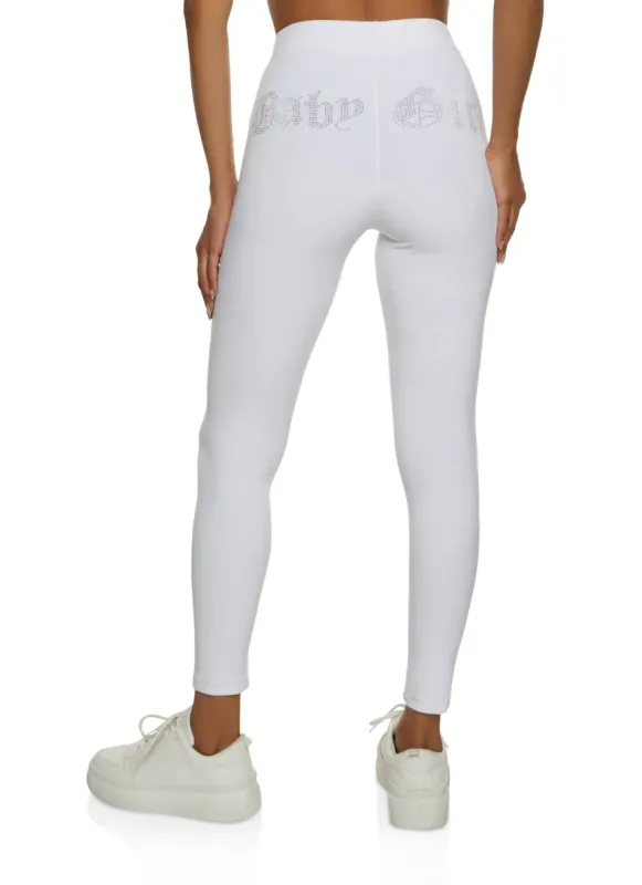 Velour Baby Girl Rhinestone Studded Leggings sold by Rainbow