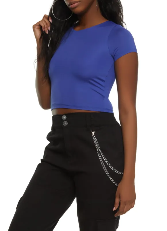 Seamless Double Layered Crew Neck Crop Top sold by Rainbow