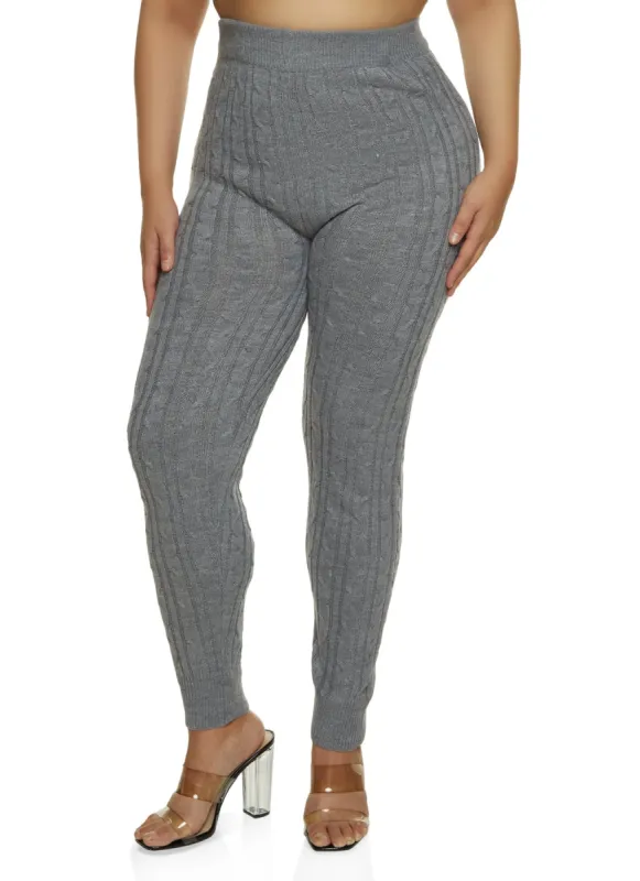 Plus Size Cable Knit Skinny Pants sold by Rainbow