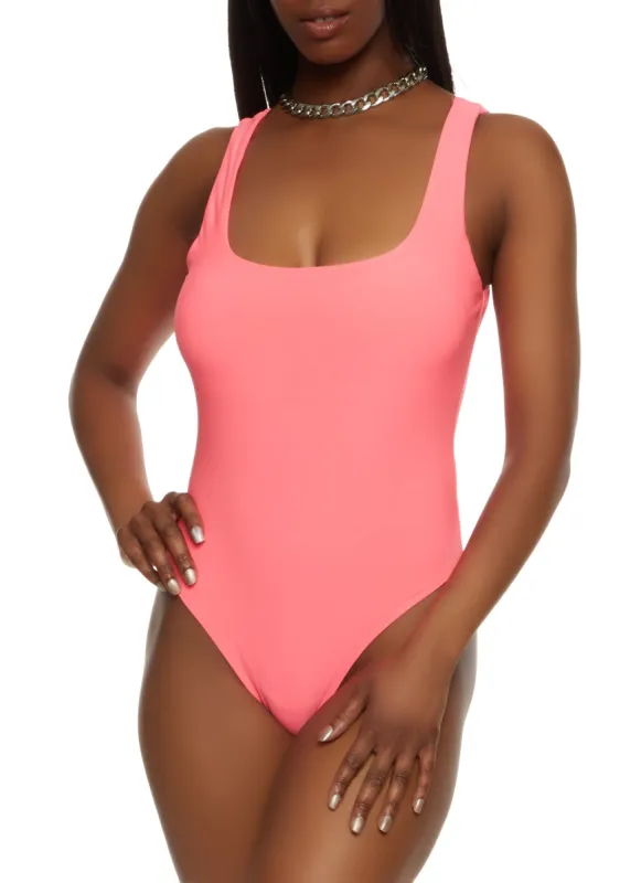 Haute Monde Square Neck Backless Bodysuit sold by Rainbow