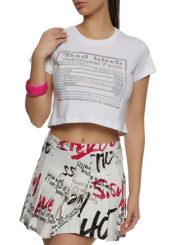 Nutritional Facts Rhinestone Graphic Tee sold by Rainbow