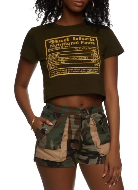 Nutritional Facts Rhinestone Graphic Tee sold by Rainbow