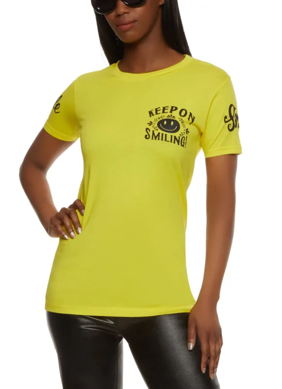 Keep On Smiling Graphic Tee sold by Rainbow