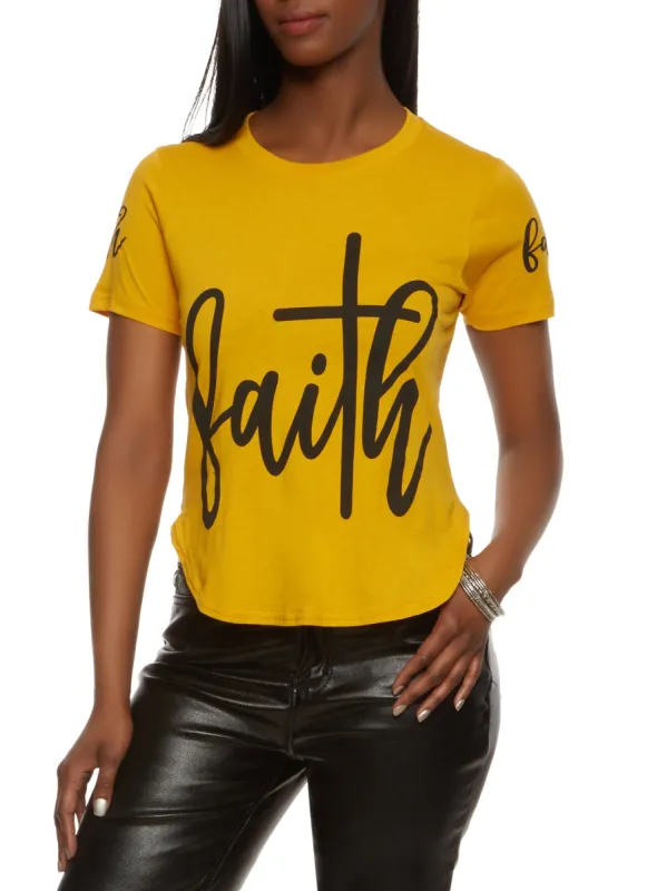 Faith Over Fear High Low Graphic Tee sold by Rainbow