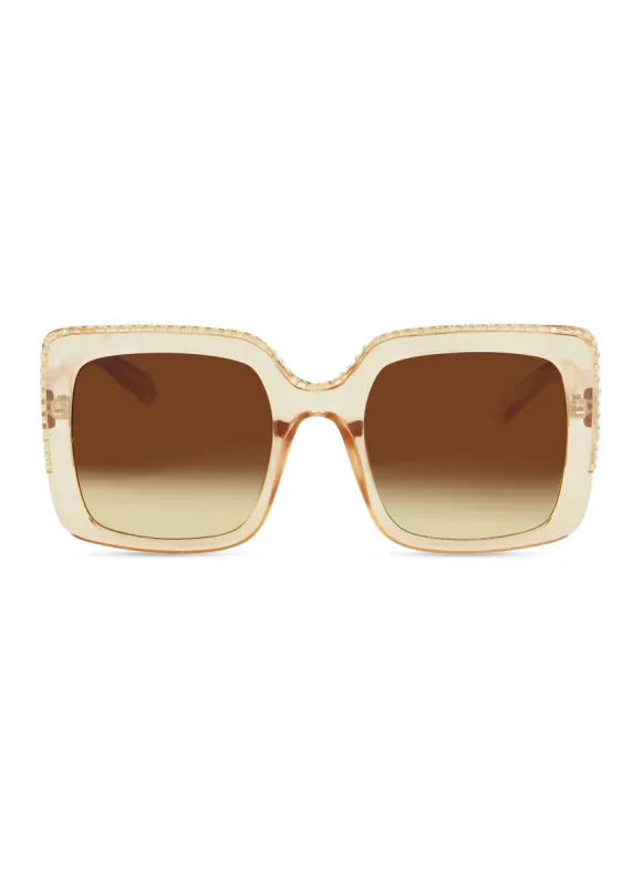Rhinestone Trim Square Sunglasses sold by Rainbow