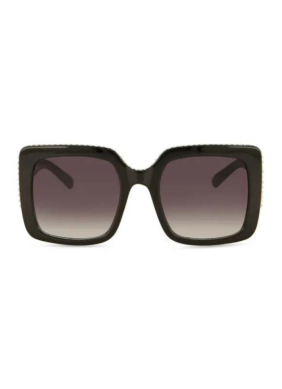 Rhinestone Trim Square Sunglasses sold by Rainbow