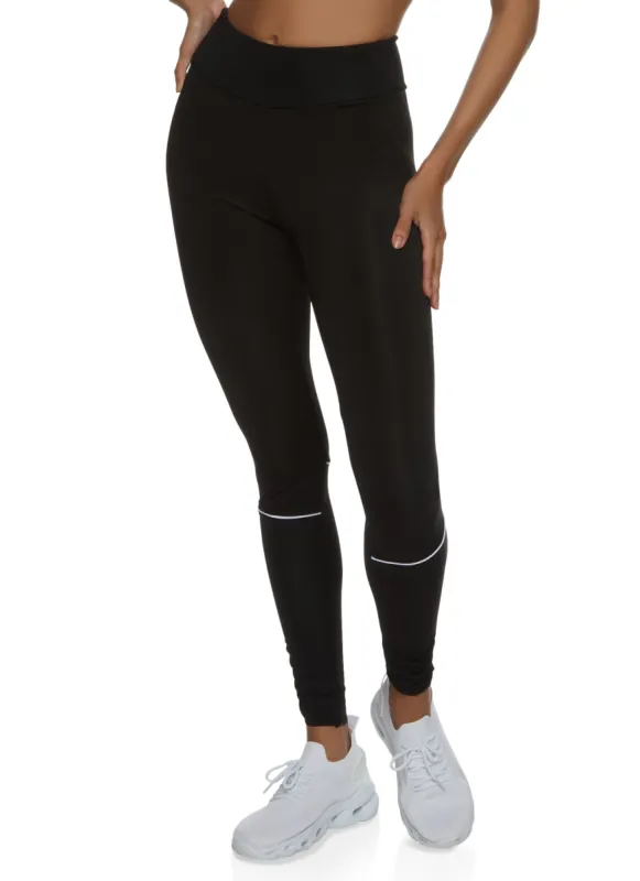 Contrast Piping High Waist Leggings sold by Rainbow