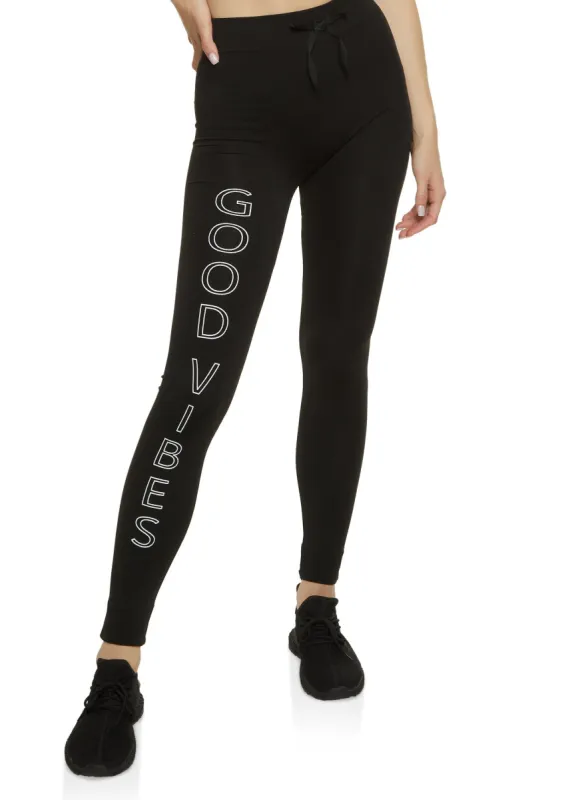 Good Vibes Graphic Leggings sold by Rainbow