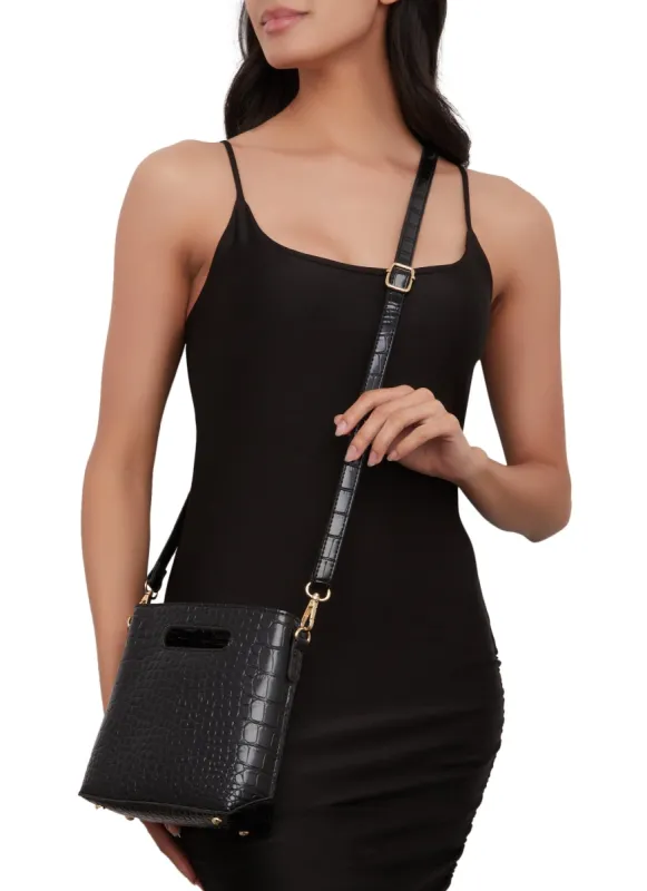 Faux Croc Tote Handbag sold by Rainbow