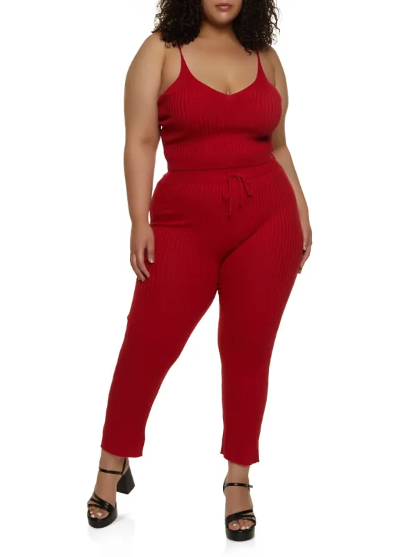 Plus Size Ribbed Cami and Pants sold by Rainbow