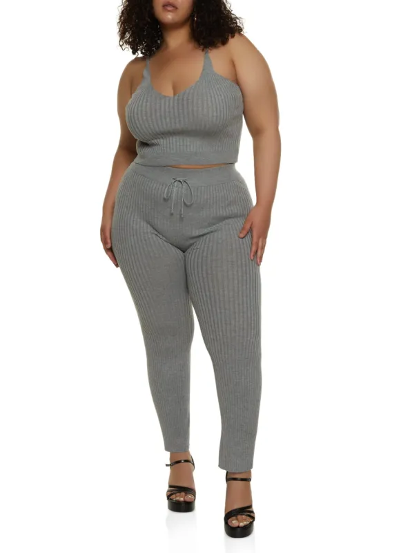Plus Size Ribbed Cami and Pants sold by Rainbow