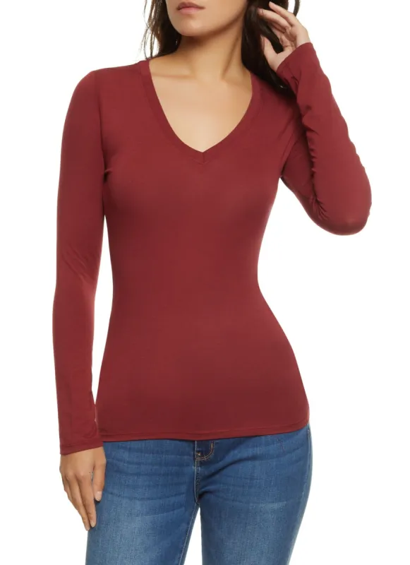Long Sleeve V Neck Tee sold by Rainbow