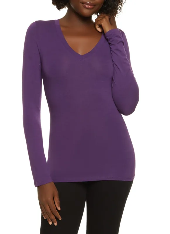 Long Sleeve V Neck Tee sold by Rainbow