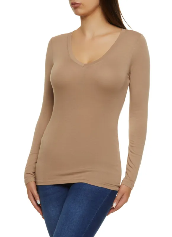 Long Sleeve V Neck Tee sold by Rainbow