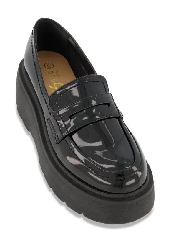 Solid Platform Loafers sold by Rainbow